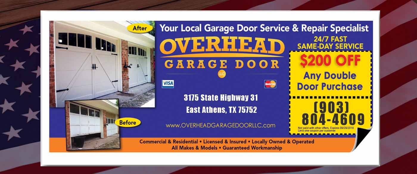 Overhead Garage Door Repair Athens Texas Specials